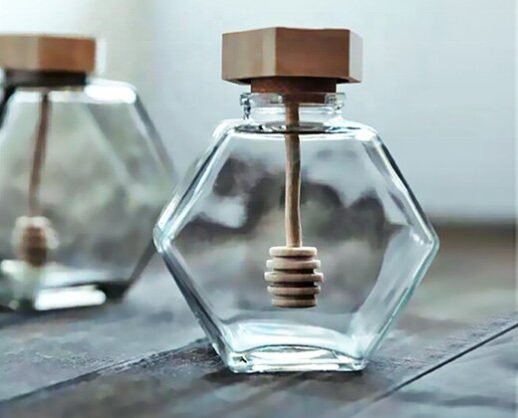 Hexagon Glass Jars for Honey (20pcs) - Image 2